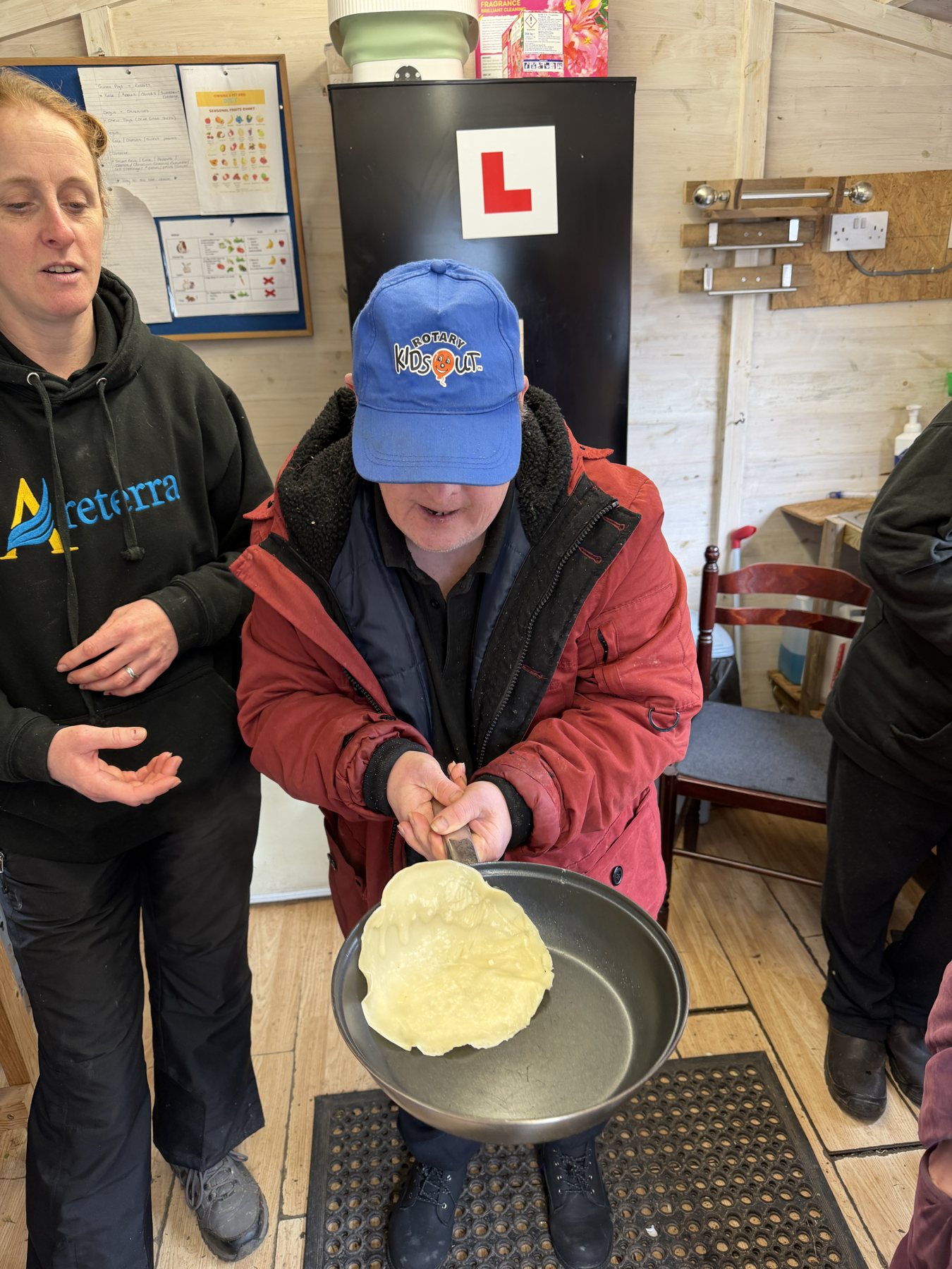 Making pancakes together at Areterra